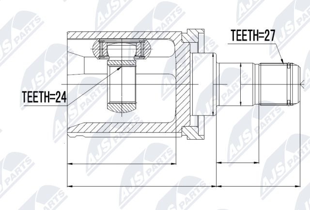 Gelenksatz, Antriebswelle Vorderachse links NTY NPW-BM-011 von NTY