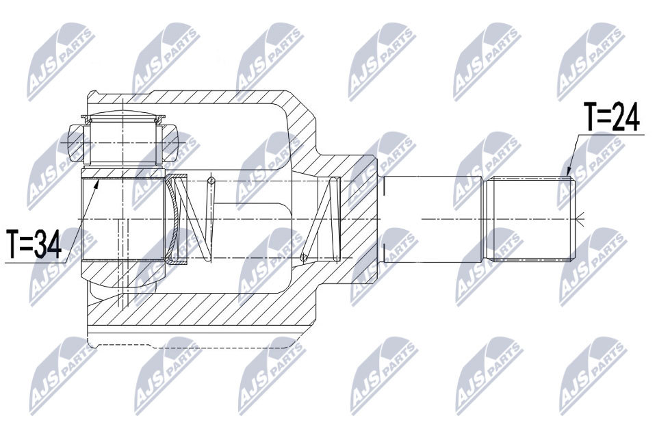 Gelenksatz, Antriebswelle Vorderachse links NTY NPW-CT-110 von NTY