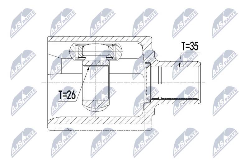 Gelenksatz, Antriebswelle Vorderachse links NTY NPW-VV-080 von NTY