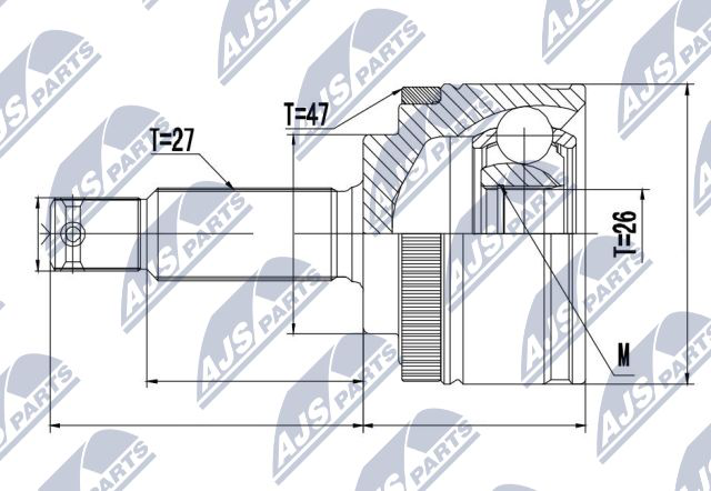 Gelenksatz, Antriebswelle Vorderachse radseitig NTY NPZ-KA-358 von NTY