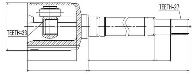 Gelenksatz, Antriebswelle Vorderachse rechts getriebeseitig NTY NPW-NS-033 von NTY