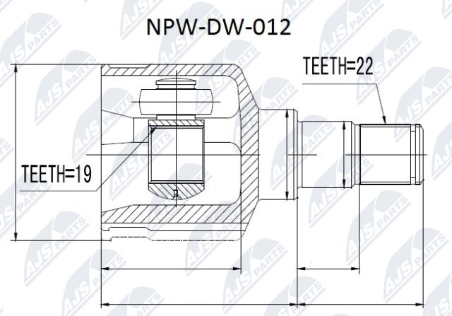 Gelenksatz, Antriebswelle getriebeseitig NTY NPW-DW-012 von NTY