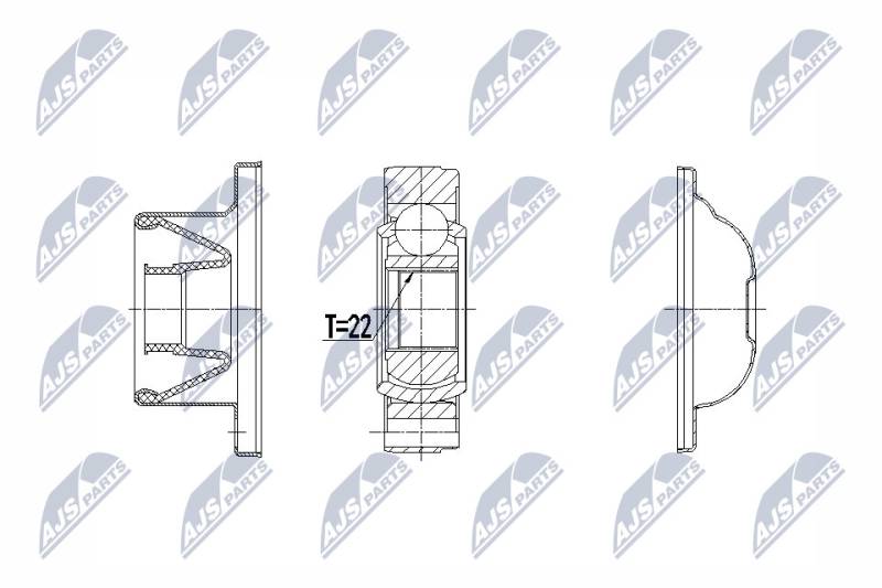 Gelenksatz, Antriebswelle getriebeseitig NTY NPW-LR-020 von NTY