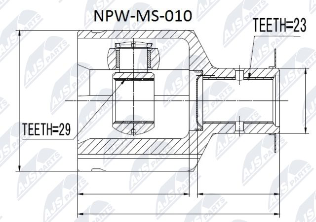 Gelenksatz, Antriebswelle radseitig NTY NPW-MS-010 von NTY