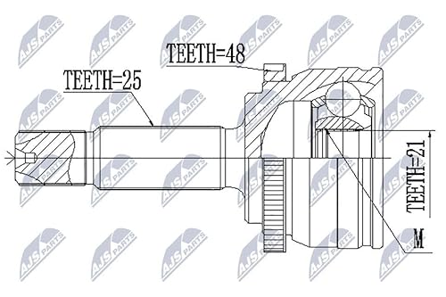 NTY Gelenksatz Antriebswelle NPZ-HY-556 Vorne, Vorne Links, Vorne Rechts 148mm von NTY