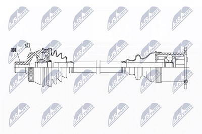 Nty Antriebswelle [Hersteller-Nr. NPW-AU-015] für Audi, Seat von NTY