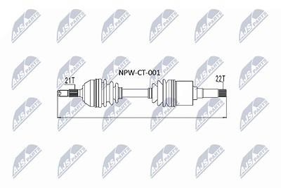 Nty Antriebswelle [Hersteller-Nr. NPW-CT-001] für Peugeot von NTY