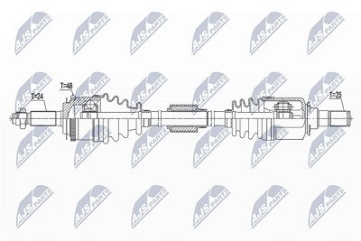 Nty Antriebswelle [Hersteller-Nr. NPW-HY-551] für Hyundai von NTY