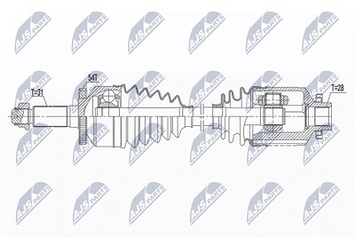 Nty Antriebswelle [Hersteller-Nr. NPW-KA-362] für Kia von NTY