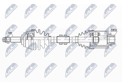 Nty Antriebswelle [Hersteller-Nr. NPW-NS-088] für Nissan von NTY