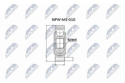 Nty Gelenksatz, Antriebswelle [Hersteller-Nr. NPW-ME-010] für Mercedes-Benz von NTY