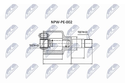 Nty Gelenksatz, Antriebswelle [Hersteller-Nr. NPW-PE-002] für Peugeot von NTY