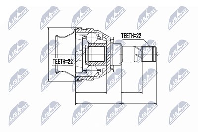 Nty Gelenksatz, Antriebswelle [Hersteller-Nr. NPW-PL-026] für Opel von NTY