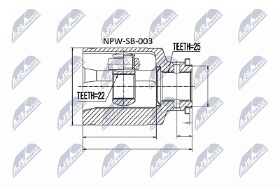 Nty Gelenksatz, Antriebswelle [Hersteller-Nr. NPW-SB-003] für Subaru von NTY