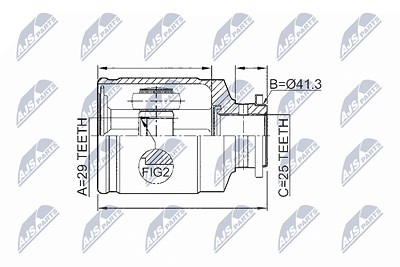 Nty Gelenksatz, Antriebswelle [Hersteller-Nr. NPW-SB-011] für Subaru von NTY