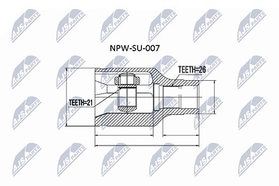 Nty Gelenksatz, Antriebswelle [Hersteller-Nr. NPW-SU-007] für Suzuki von NTY