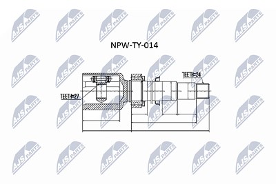 Nty Gelenksatz, Antriebswelle [Hersteller-Nr. NPW-TY-014] für Lexus, Toyota von NTY