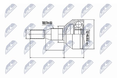 Nty Gelenksatz, Antriebswelle [Hersteller-Nr. NPZ-PL-031] für Opel von NTY