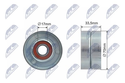 Nty Spannrolle, Keilrippenriemen [Hersteller-Nr. RNK-AR-003] für Alfa Romeo, Cadillac, Chevrolet, Opel, Saab von NTY