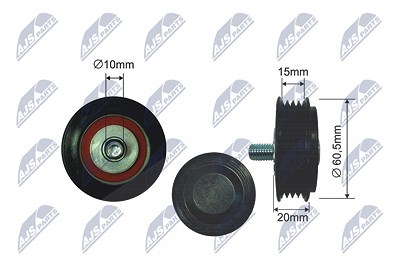 Nty Spannrolle, Keilrippenriemen [Hersteller-Nr. RNK-AU-006] für Audi, Skoda, VW von NTY