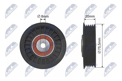 Nty Spannrolle, Keilrippenriemen [Hersteller-Nr. RNK-AU-010] für Audi, Skoda, VW von NTY