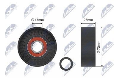 Nty Spannrolle, Keilrippenriemen [Hersteller-Nr. RNK-BM-008] für BMW von NTY