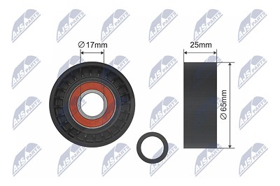 Nty Spannrolle, Keilrippenriemen [Hersteller-Nr. RNK-CH-003] für Chrysler, Citroën, Dodge, Fiat, Jeep, Lancia, Mitsubishi, Peugeot von NTY