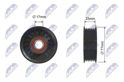 Nty Spannrolle, Keilrippenriemen [Hersteller-Nr. RNK-CH-014] für Cadillac, Chevrolet, Gmc, Hummer, Isuzu von NTY