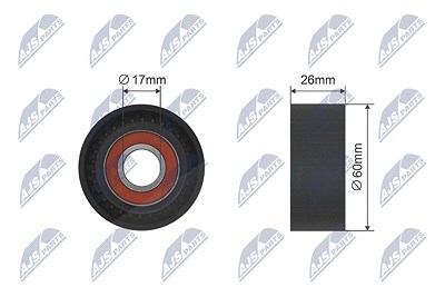 Nty Spannrolle, Keilrippenriemen [Hersteller-Nr. RNK-CT-006] für Citroën, Fiat, Peugeot, Toyota von NTY