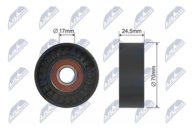 Nty Spannrolle, Keilrippenriemen [Hersteller-Nr. RNK-CT-014] für Citroën, Fiat, Ford, Lancia, Peugeot, Volvo von NTY