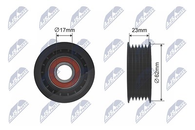 Nty Spannrolle, Keilrippenriemen [Hersteller-Nr. RNK-FR-016] für Ford, Volvo von NTY