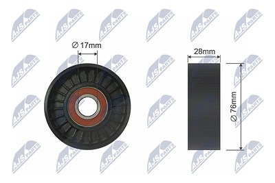 Nty Spannrolle, Keilrippenriemen [Hersteller-Nr. RNK-KA-001] für Hyundai, Kia von NTY