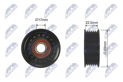 Nty Spannrolle, Keilrippenriemen [Hersteller-Nr. RNK-MZ-011] für Mazda von NTY