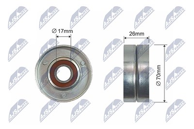 Nty Spannrolle, Keilrippenriemen [Hersteller-Nr. RNK-NS-015] für Buick, Cadillac, Chevrolet, Gm Korea, Lada, Lotus, Opel von NTY