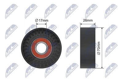 Nty Spannrolle, Keilrippenriemen [Hersteller-Nr. RNK-PL-017] für Chevrolet, Opel, Saab von NTY