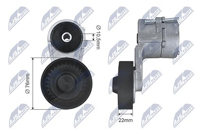 Nty Spannrolle, Keilrippenriemen [Hersteller-Nr. RNK-PL-025] für Opel, Saab von NTY