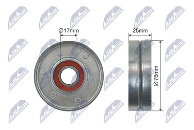 Nty Spannrolle, Keilrippenriemen [Hersteller-Nr. RNK-VW-008] für Audi, Skoda, VW von NTY