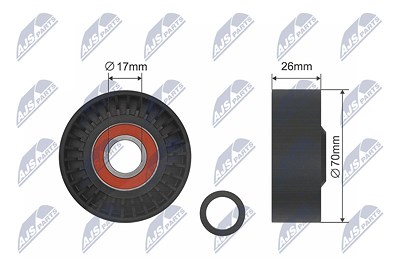 Nty Spannrolle, Keilrippenriemen [Hersteller-Nr. RNK-VW-015] für Seat, Skoda, VW von NTY