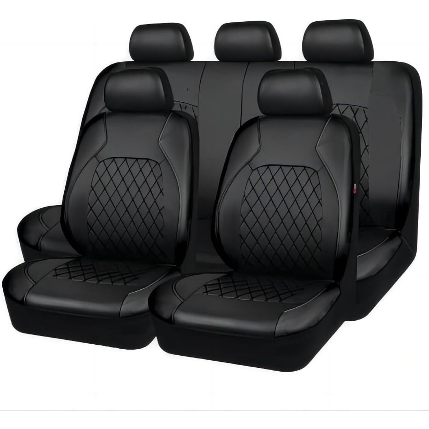 Auto Sitzbezüge Sets Für Mitsubishi Outlander 3. Gen 5seats 2016 2017 2018, 9 Stück Autositzbezüge Leder Allwetter Wasserdicht Atmungsaktiv Rutschfest Schonbezüge Sitzschoner Innenraum Zubehör von NUBHYYIO