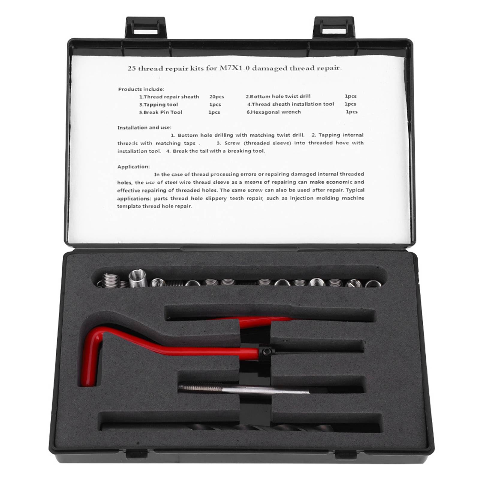 NUMNBE Fadenreparatur -Kit Edelstahl Twisted Bohrschlüssel M7x1 Insertion Tool zur Reparatur von Hochspannungsschalter -Mikrowellenkommunikation von NUMNBE