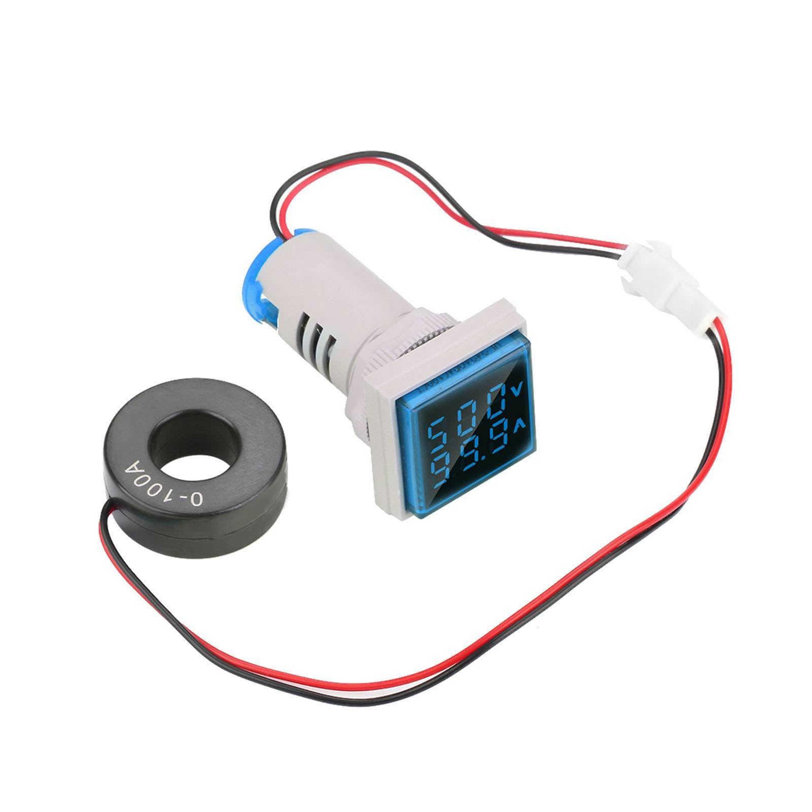 NUMNBE LED Digital Display Wechselstromspannungsstrommesser-Anzeige einfach für den Startben Gebrauch 0-100A-Meter zu verwenden (Blue) von NUMNBE