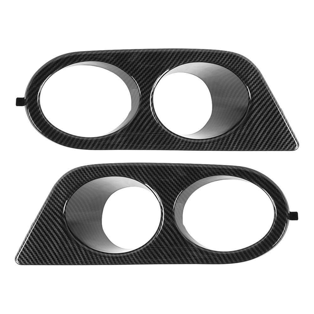 NUMNBE Vordere Stoßfänger Foglight Cover Dual-Löcher Autozubehör fit E46 M3 2001-2006 2PCs Großzügiger stilvoller Sonnenschutz Anti (Carbon Fiber Style) von NUMNBE