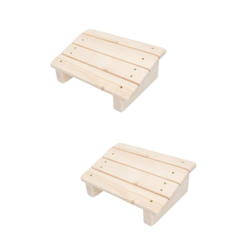 NUOBESTY 2St Fußmatte desk footrest Fußstütze Fußbank Fußhocker klein Bodenschoner für Stühle zusammenklappbarer Tritthocker Bürodekor Schreibtisch-Fußhocker Bein gelegter Fußhocker hölzern von NUOBESTY