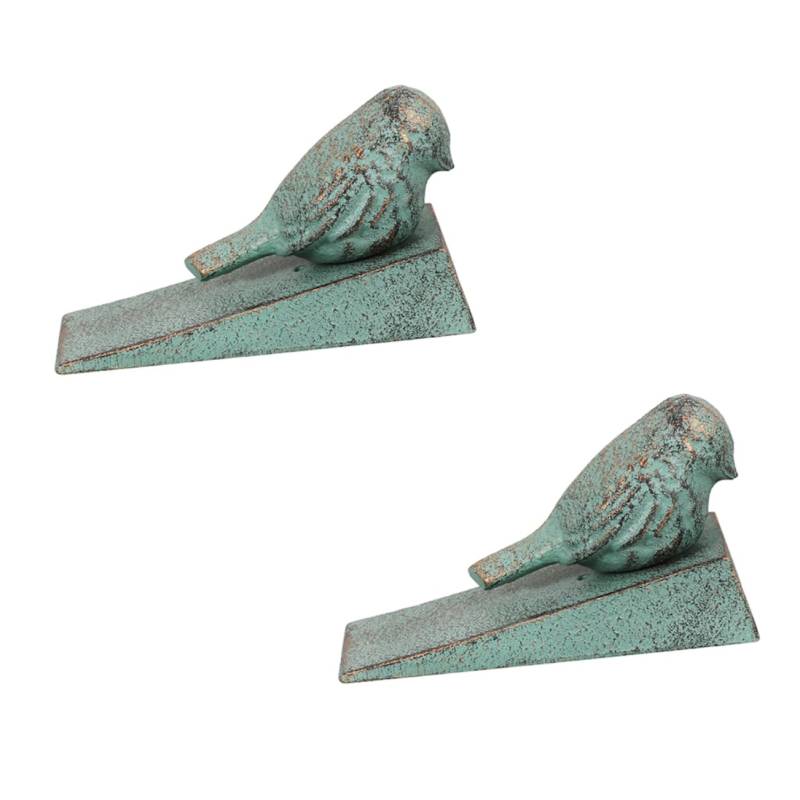 NUOBESTY 2St Vogel Türstopper door wedge türstopper wand innen Türstopper für Schiebetürschloss ausgefallene Türstopper süße Tür werkzeug Haustürkeil Boden Türkeil Außentürkeil Eisen Green von NUOBESTY