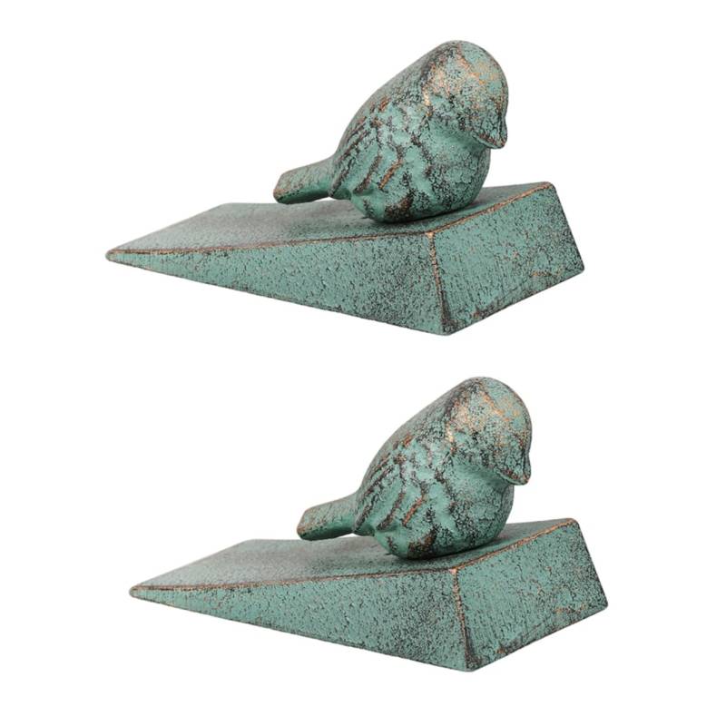 NUOBESTY 2st Vogel Türstopper Türkeile Vintage - Türstopper Für Die Unterseite Der Tür Torschloss Schiebetürschloss Dekorativer Türstopper Schwarzer Türstopper Haustür Green Eisen von NUOBESTY