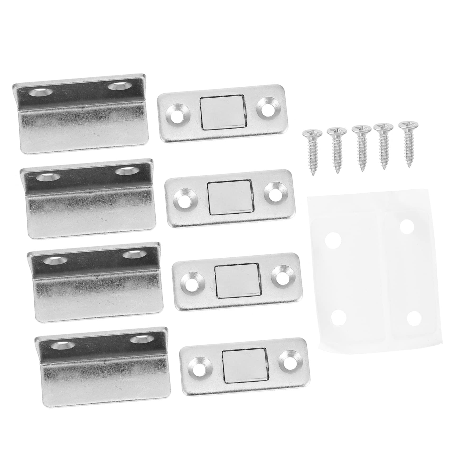 NUOBESTY 4 Stück Unsichtbarer Magnet Türstopper Magnetisch Starker Magnet Magnetischer Türverschluss Magnete Garagentor Schrank Tür Verriegelung Möbelriegel Magnettürriegel Stahl Silver von NUOBESTY