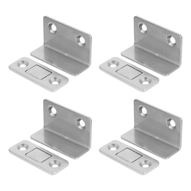 NUOBESTY 4 Stück Unsichtbarer Magnet Türstopper magnetisch Garagentor starker Magnet küchenmagnete magnete für schranktüren Schranktürmagnete Schrankverschluss Schrank fangen Stahl Silver von NUOBESTY