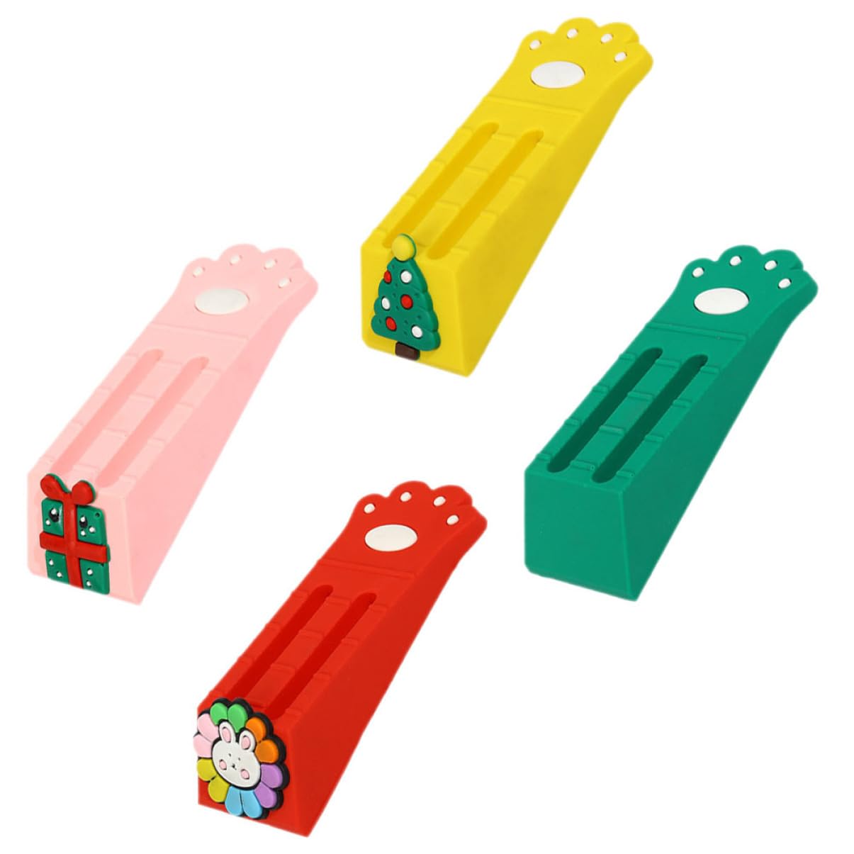 NUOBESTY 4 Stück door holder door stops door wedge abtreter Griffe Streifen Magnettür Stopp sperren Planke deko Tür stoppt Türkeil-Stopper- Türstopper für Katzen Keil für Tür PVC von NUOBESTY