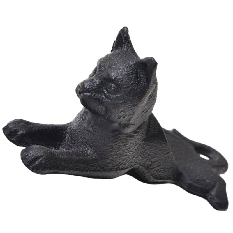 NUOBESTY Katzentürstopper Aus Gusseisen Vintage - Türstopper Für Katzen Katzentür Innentür Türschlösser Türschloss Katzenband Verriegeln Haustier Barriere Futterspender Türen Tor Black von NUOBESTY