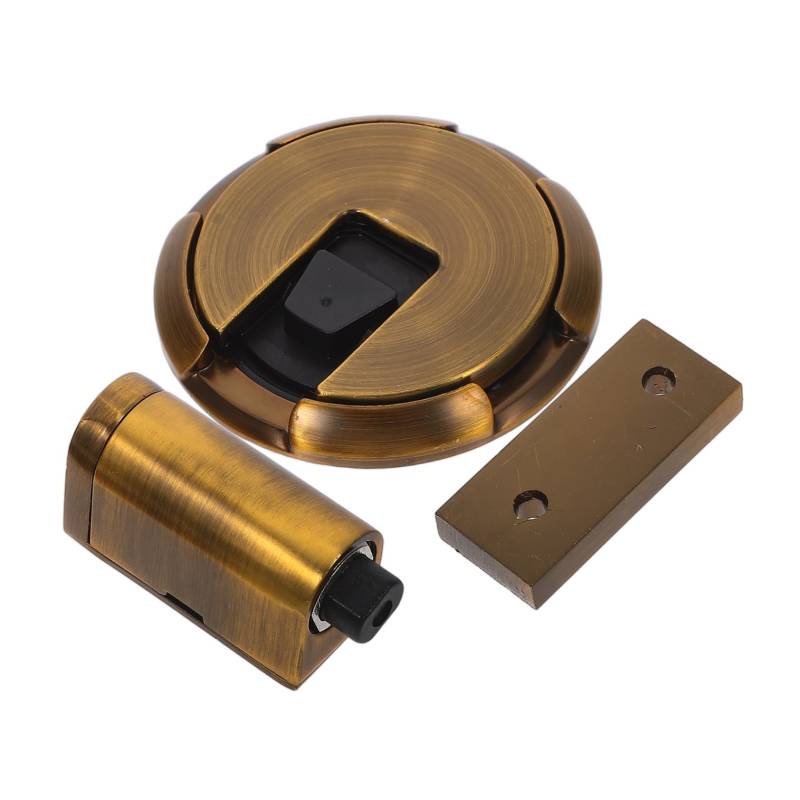 NUOBESTY Lochfreier Türstopper Magnetische Türstopper für die Innentür Zugluftstopper-Kleber Türöffnungsstopper mechanische Türstopper windfester Stopper Bodenstopper Zinklegierung Golden von NUOBESTY